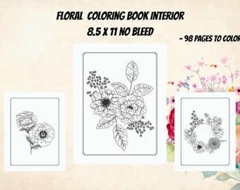 Dibujos florales para colorear: 98 diseños florales (archivo PDF)