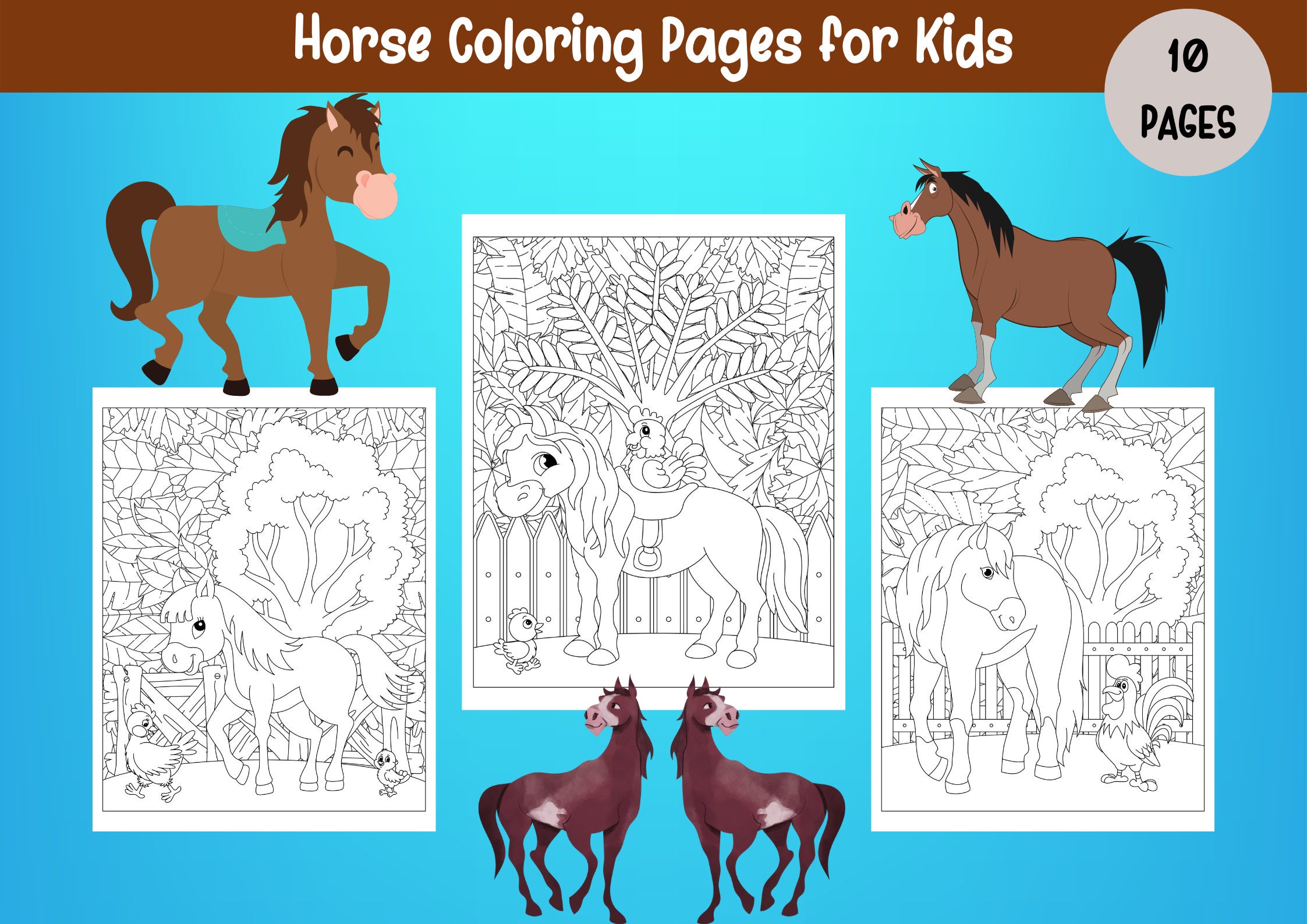 Horse Coloring Pages 10 Printable Pages Wonderful Horses Coloring Book