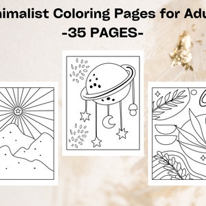 Minimalist Coloring Pages for Adults, Teens - Simple Coloring Pages for Relaxation and Stress Relief - A Minimalist Coloring Book