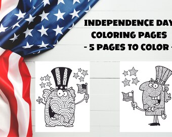 Patriotic 4th of July Coloring Pages: USA Printable (Digital Download)