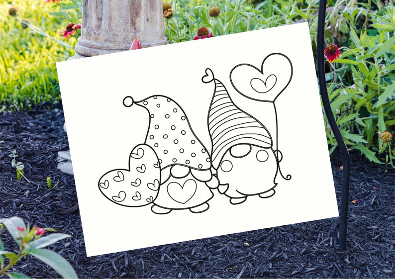 Gnome Coloring Pages: 35 Printable Designs for Relaxation (PDF File) image 2