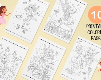 Fairy Coloring Page, 10 Fairy Fantasy Printable Pages