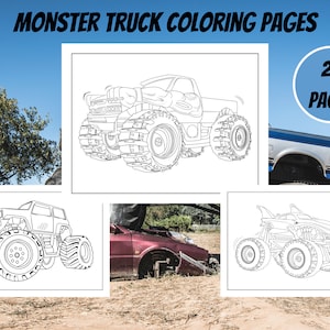 20 Monster Truck do wydrukowania kolorowanek - Monster Trucks Coloring Sheets - Monster Truck Coloring Book - Instant Download