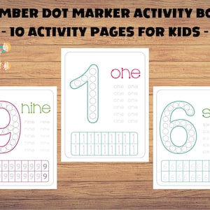 Number Dot Marker Activity Pages for Kids, Girls, Boys, Dot Markers Activity Book, PDF Digital Download