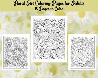 Floral Coloring Pages for Adults: 15 Botanical Art Sheets (PDF)