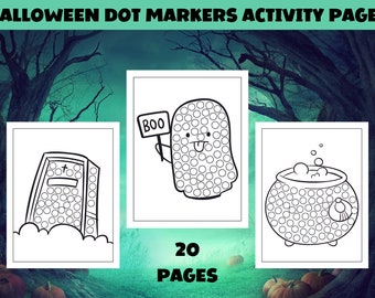 Halloween Dot Marker Activity Book: Spooky Coloring Pages for Kids (PDF)
