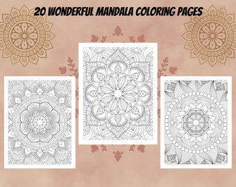 Mandala Coloring Book: 20 Printable Pages for Adults (PDF)