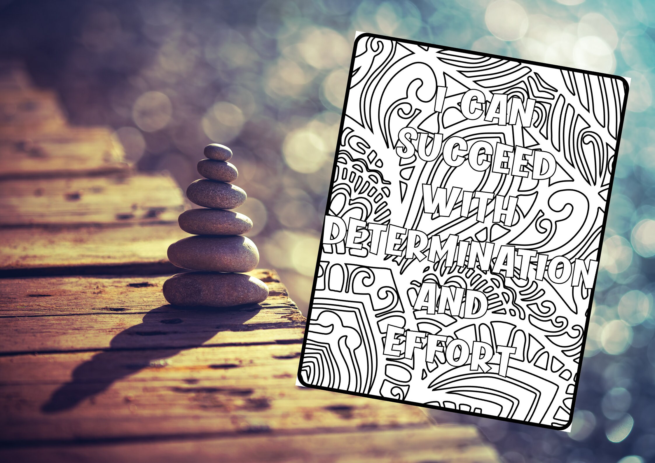 Mindful Coloring Page, 15 Printable Pages, Mindful Coloring Book With
