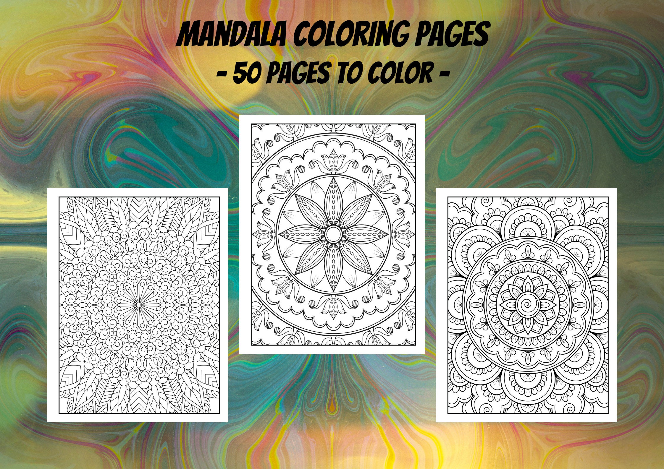 cool pattern mandalas coloring book stress- relief: Coloring Book For Adults  Stress Relieving Designs, 50 Intricate mandala adults with Detailed Manda  (Paperback)