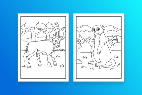 Happy Animals Coloring Pages for Kids 40 Printable Pages - Etsy Canada Happy Animals Coloring Pages for Kids 40 Printable Pages - Etsy Canada