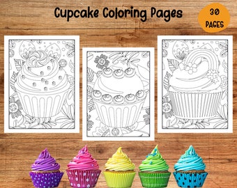 dessert coloring etsy
