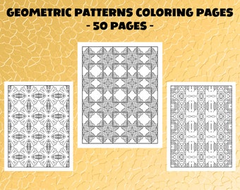 50 Geometric Patterns Coloring Pages: Relaxing Designs (PDF)