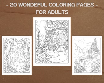 20 páginas para colorear para adultos: Diseños modernos para aliviar el estrés (Descarga digital en PDF)