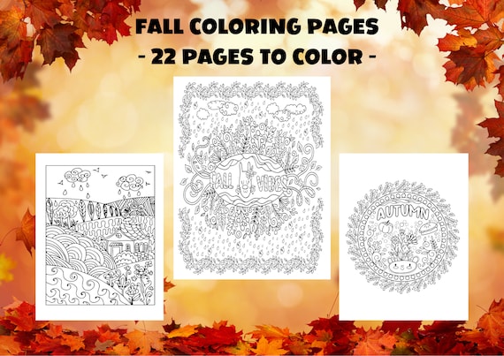 Autumn Coloring Book: 22 Relaxing Fall Scenes (PDF Download)