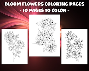 Bloom Flowers Coloring Pages: Spring Floral Designs (PDF)