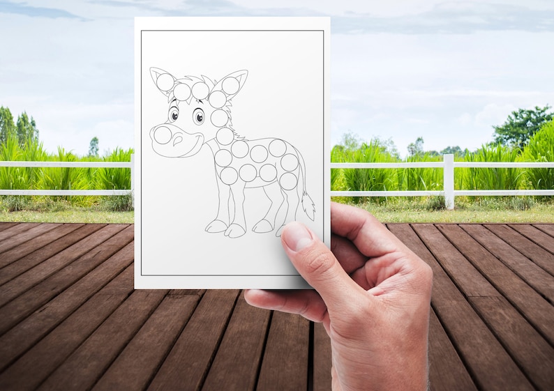 Farm Animal Dot Marker Coloring Pages 20 Printable Pages Etsy