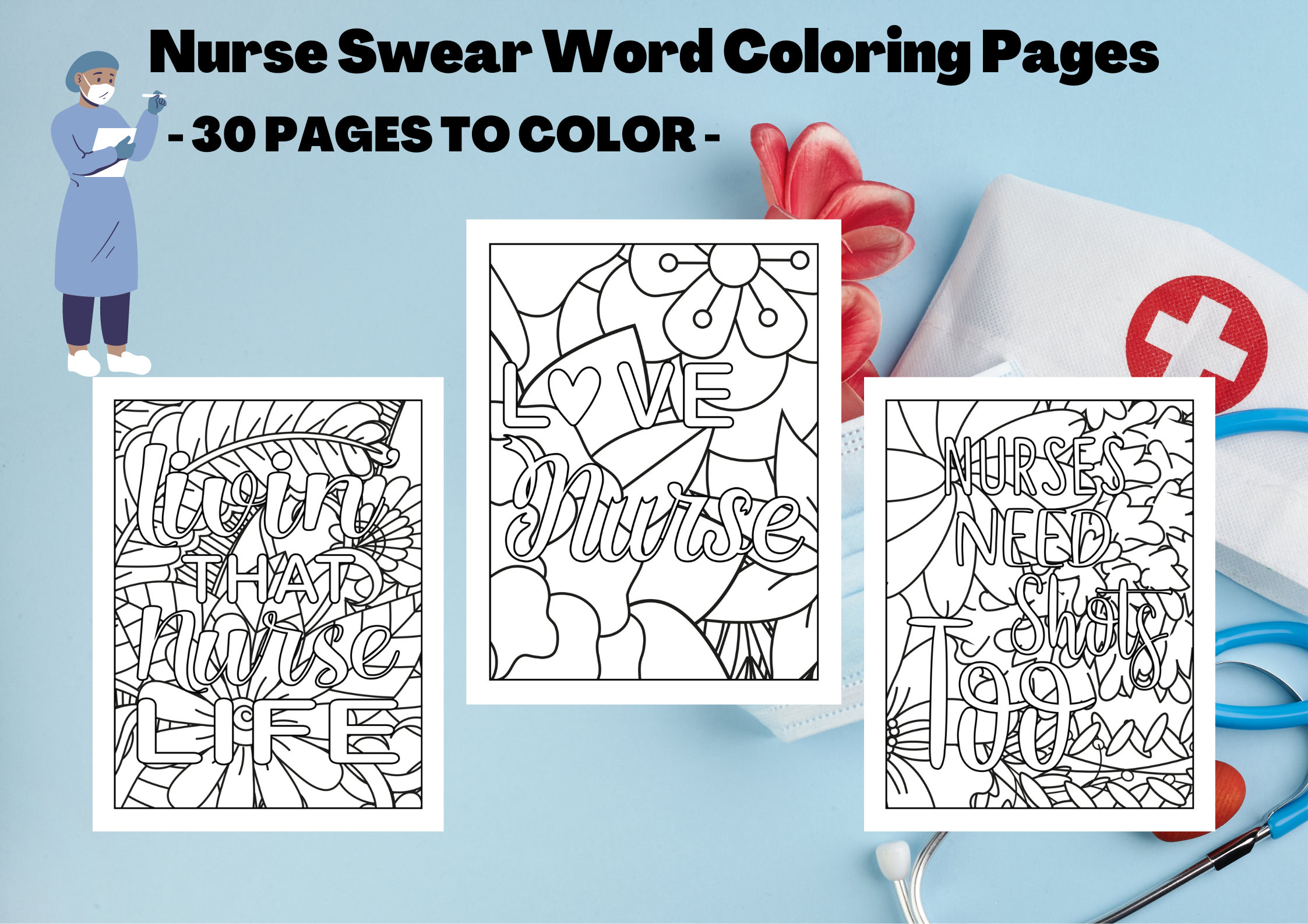 Swear Word Coloring Pages Etsy Handmade