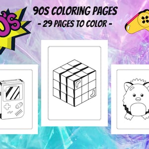 90s Coloring Pages, 90s Nostalgia Coloring Book for Adults, Parties, Gifts, Relax and Have Fun