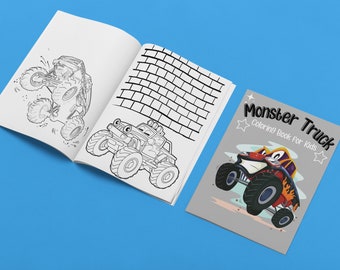Monster Truck Coloring Pages for Kids Printable Digital Download 24 Designs Boys and Girls