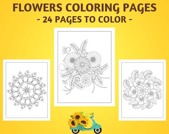 Mandalas de flores para colorear: 24 páginas imprimibles para aliviar el estrés (PDF)