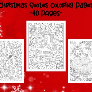 Disegni da colorare con citazioni di Natale, libro da colorare con citazioni di Buon Natale per adulti con bellissime 40 pagine stampabili uniche