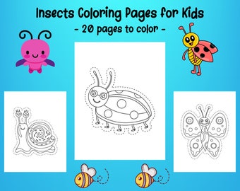 Livre de coloriage insectes : 20 pages d'activités à imprimer pour les enfants (PDF)