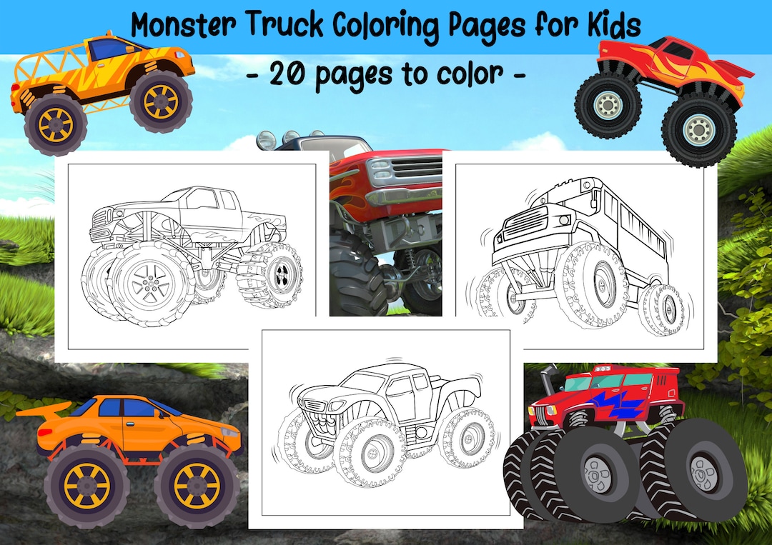 Monster Truck Coloring Pages Free  Monster truck coloring pages, Monster  coloring pages, Monster trucks