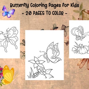 Butterfly Coloring Book for Kids - 20 Unique Butterfly Coloring Pages - Fun Activity Book for Young Children - Simple and Easy Butterflies
