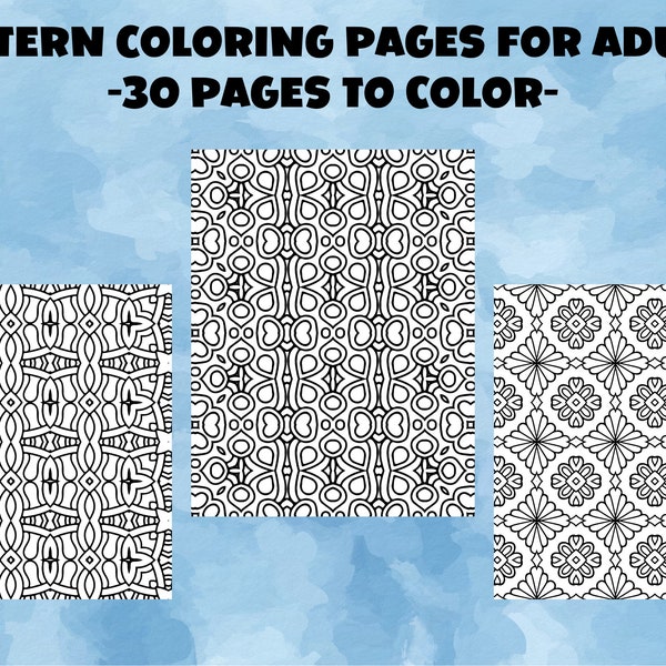 30 Patterns Coloring Pages for Adults, Kids, Teens - Beautiful Pattern Designs for Stress Relief, Relaxation, and Creativity