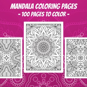 100 pagine di mandala da colorare - Pagina da colorare mandala rilassante per adulti Rilassamento, sollievo dallo stress e meditazione alternativa