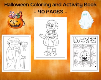 Halloween Activity Book: Coloring Pages, Mazes, Dot-to-Dot (PDF)