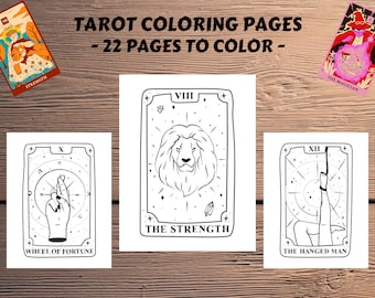 Tarot Coloring Book: 22 Printable Pages for Adults (PDF Digital Download)