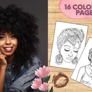 Black Girl Magic Coloring Pages, 16 Printable Pages, Black Woman Coloring Book, Afro Girls Coloring, African American Woman