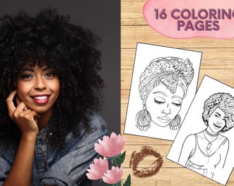 Black Girl Magic Coloring Book: 16 Printable Afro Women Pages (PDF)