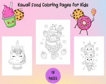 Libro para colorear de comida kawaii: 18 páginas imprimibles para niños (PDF)