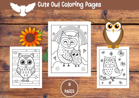 Owl Coloring Pages for Kids Boys and Girls  9 Printable Pages