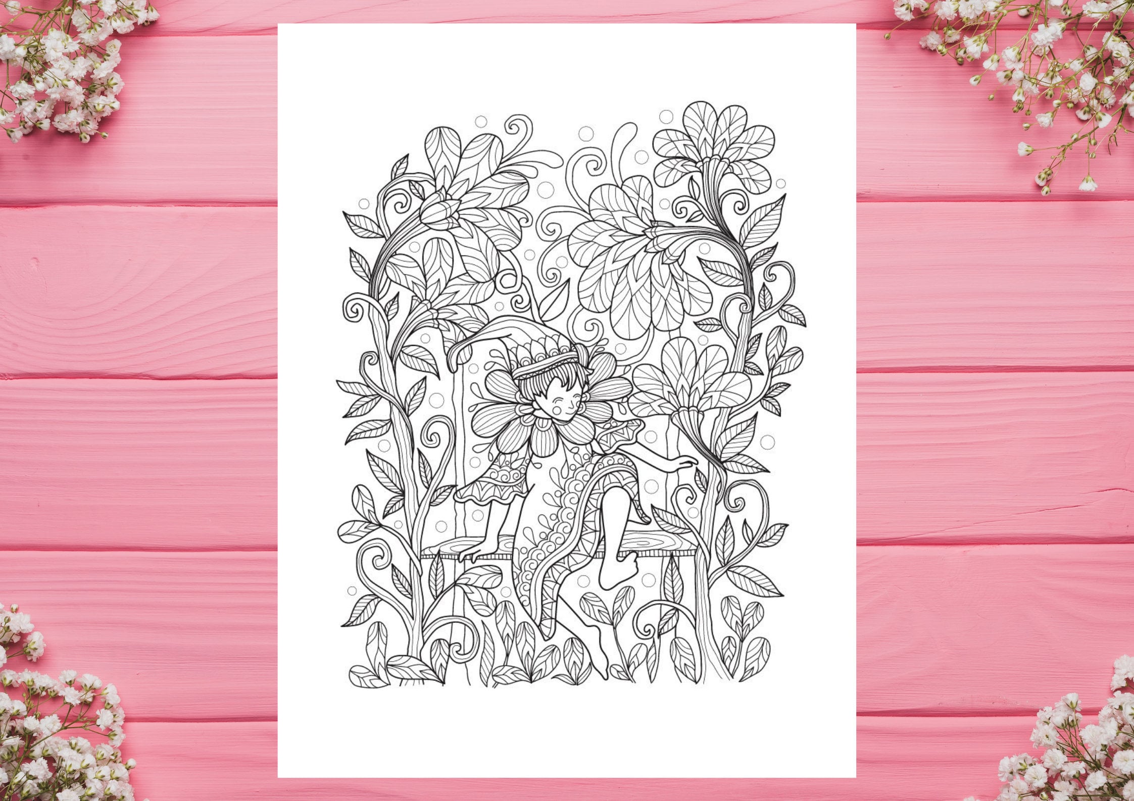 Relaxing Flowers Coloring Pages - Coloring Book for Adults With Flower ...