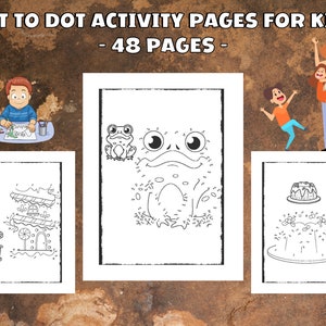 The Dot to Dot Activity Pages for Kids, Connect the Dots and Coloring Fun for Childrens, Dot to Dots Workbook for Preschool to Kindergarten