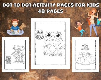 Activiteitenpagina's van punt tot punt: Connect the Dots en kleurplaten (pdf-bestand)