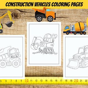 Bouwvoertuigen kleurplaten voor kinderen - Leuke bulldozers, kranen, gravers en dumptrucks kleurboek