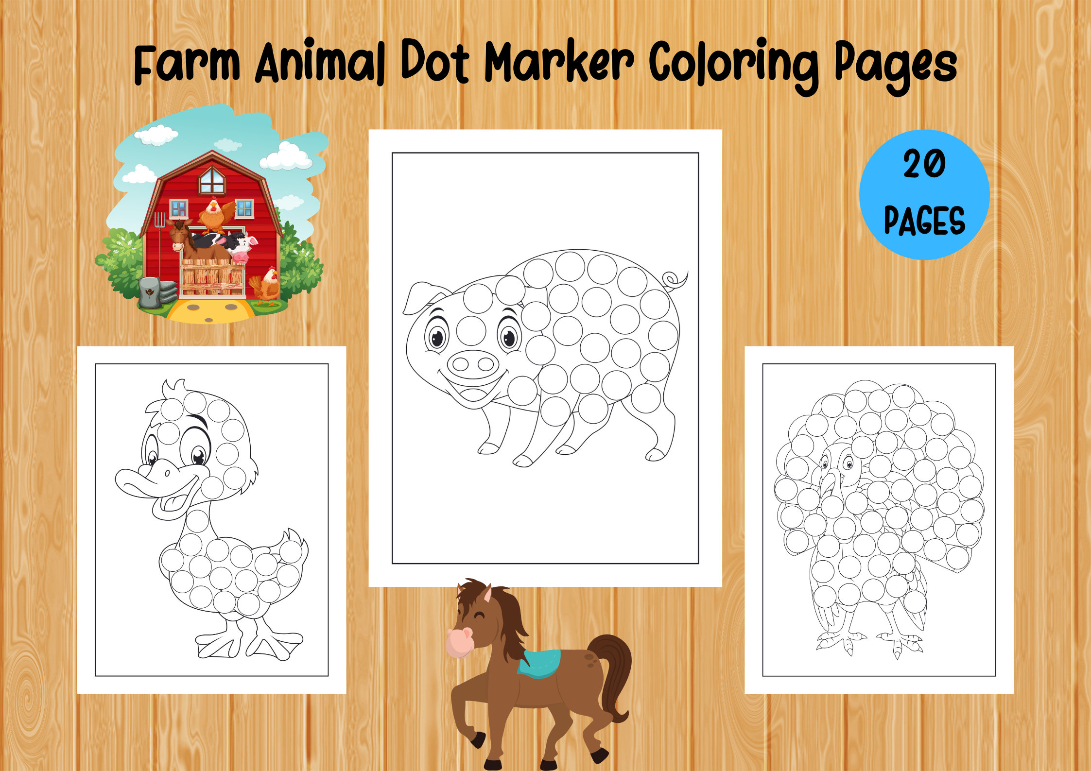 Free Farm Animals Dot Marker Printable {instant download}