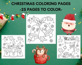Christmas Coloring Book: 25 Printable Holiday Pages (PDF Download)