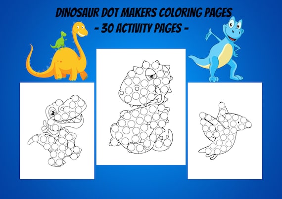 Dinosaur Dot Marker Coloring Pages: Kids Activity Book (PDF)