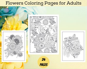 Dibujos florales para colorear para adultos: Diseños botánicos (Descargar PDF)