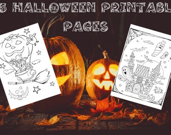 Halloween Coloring Pages, Halloween Party Activity Printable Page