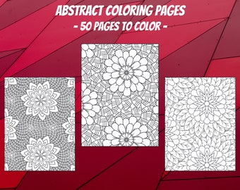 50 páginas para colorear con patrones abstractos: Alivio del estrés (archivos PDF)
