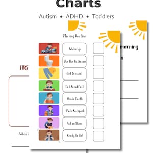 Editable Visual Schedule, Morning Routine PECS Cards (Canva Template)