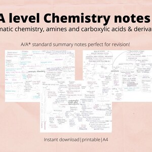 A level Chemistry notes: Aromatic chemistry, Amines and Carboxylic acid & derivatives - A/A* standard notes