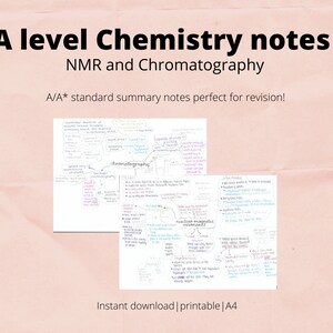 A level Chemistry notes: NMR and Chromatography - A/A* standard notes