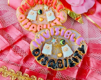 Invisible Disability Cookie Platter | Handmade Brooch | Vintage Kitsch Spoonie Chronically Ill Disabled